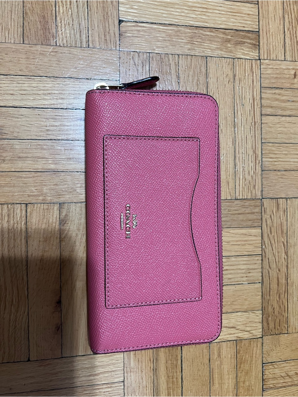 Coach Pink Zip-Around Card Wallet